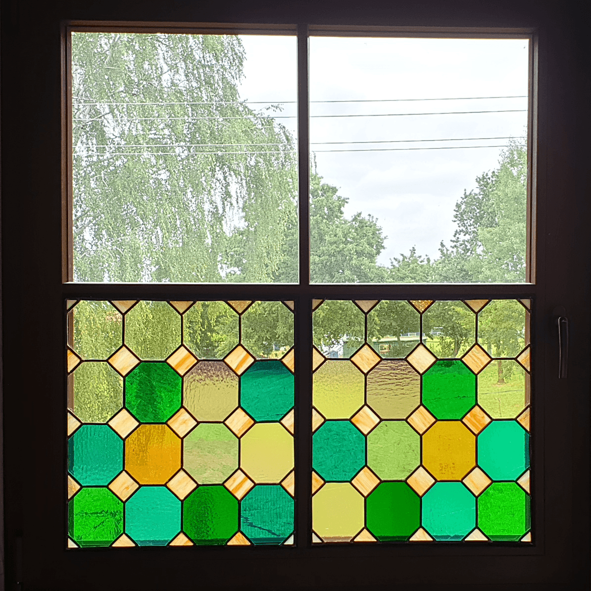 Witraż łazienkowy "Płytki"