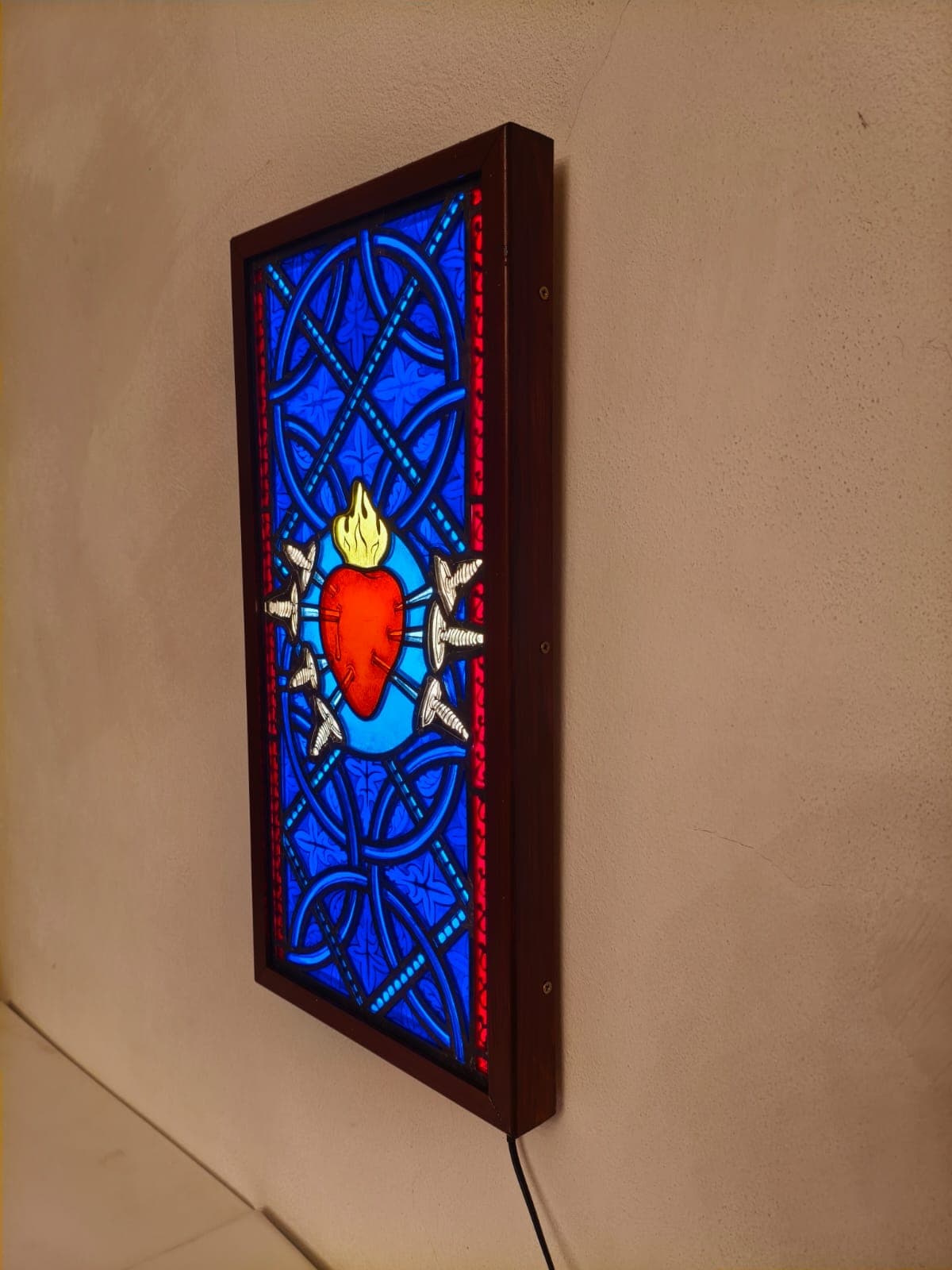 Lampa witrażowa "Serce bolesne" - zdjęcie 3