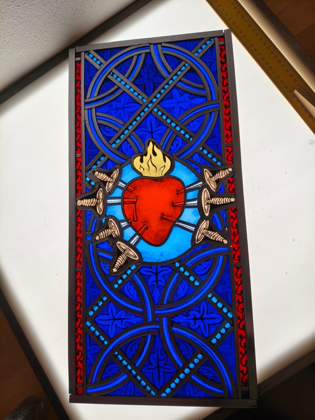 Lampa witrażowa "Serce bolesne" - zdjęcie 2