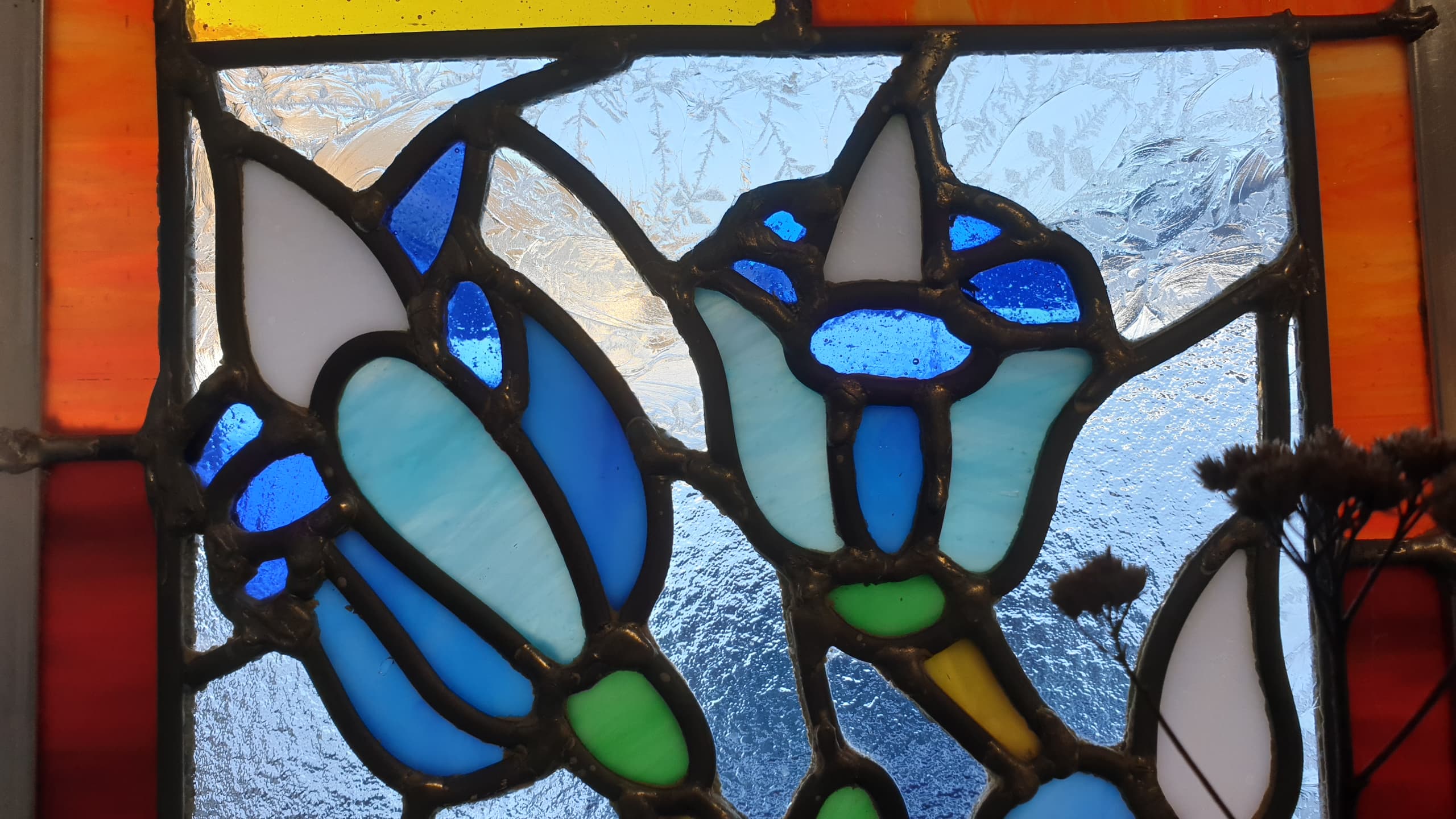 Witraż "Niebieskie kwiaty" - zdjęcie 2